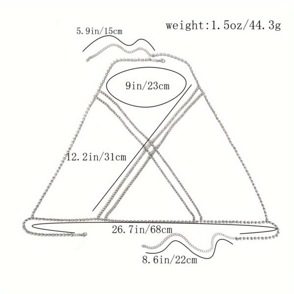 Luxury Cross Chest Chain Shiny Rhinestones