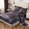 4pcs/set Marble Brushed Fitted Sheet Set