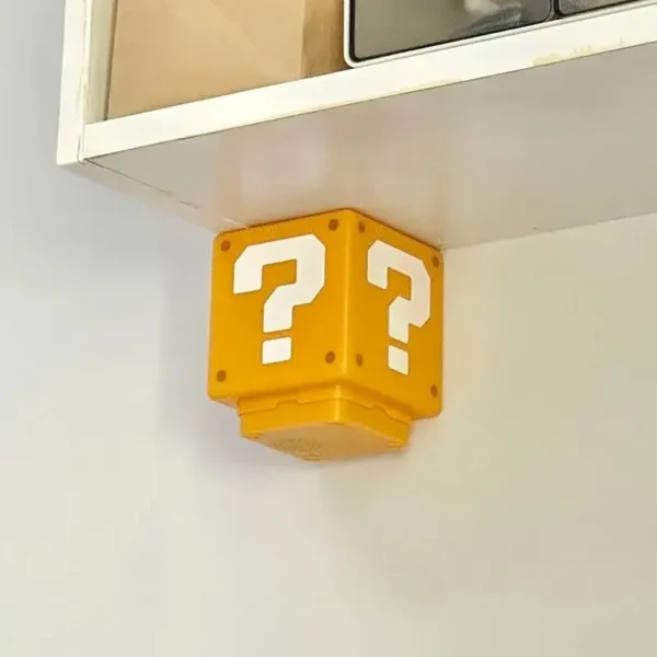 Brick-shaped LED lamp with a question mark and music.