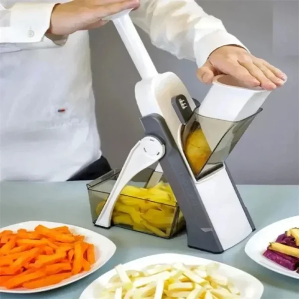 Multifunction slicer, household chopper and potato masher.