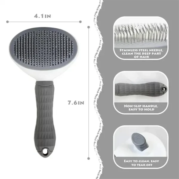 self-cleaning pet hair removal comb