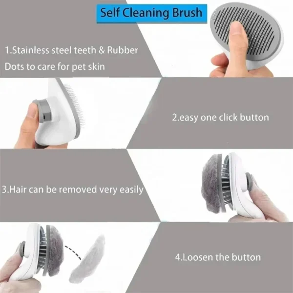 self-cleaning pet hair removal comb