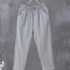 Pants Casual Cotton Linen LOOSE Solid Ankle-Length Pants Elastic Waist