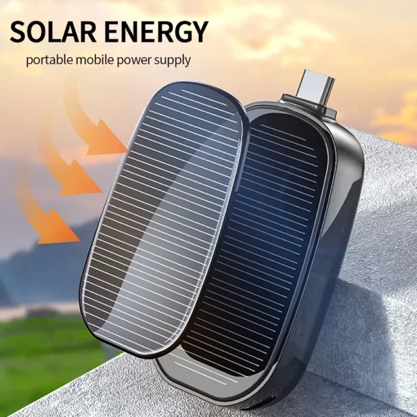 Portable Solar Charger Power Bank, Emergency Power Bank, 1200mAh, for Xiaomi