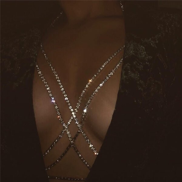 Luxury Cross Chest Chain Shiny Rhinestones