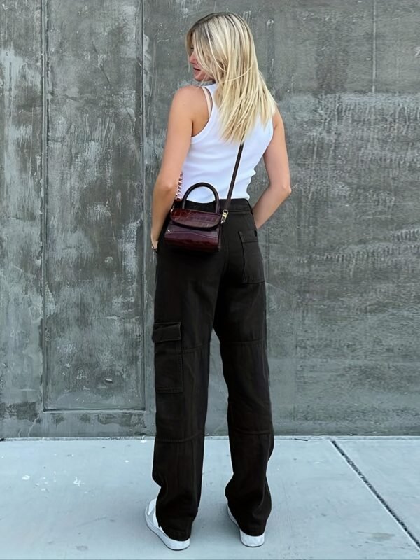 a82941eeaa0c1fb69d8f80c762bc739d.jpg One Side Square Pocket Wide Leg Cargo Pants