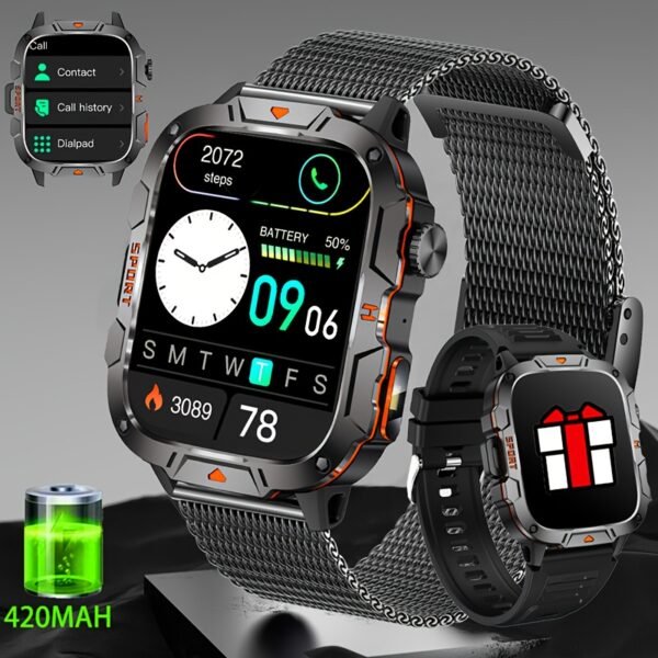 smart watch with a large 420 mAh battery