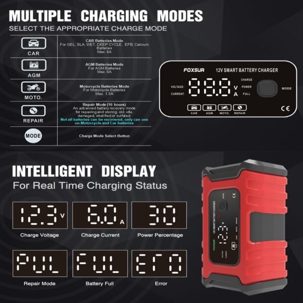 12V, 6A battery charger