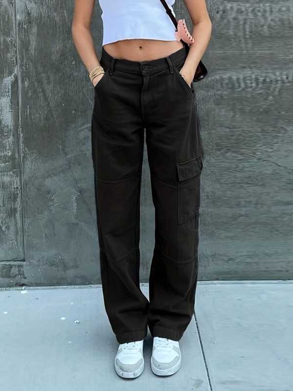 ca32feb4a82ca0fb50b8176331c2d916.jpg One Side Square Pocket Wide Leg Cargo Pants