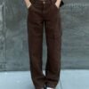 cfcde8dde3640d9231eb3a980fe0d158.jpg One Side Square Pocket Wide Leg Cargo Pants
