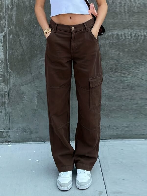 cfcde8dde3640d9231eb3a980fe0d158.jpg One Side Square Pocket Wide Leg Cargo Pants