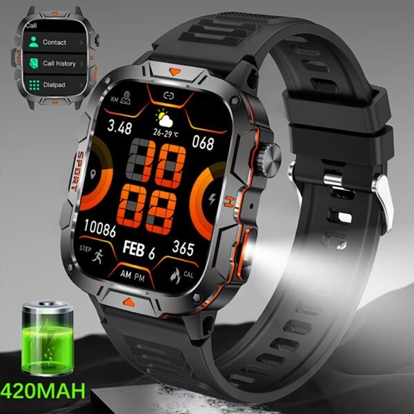 smart watch with a large 420 mAh battery
