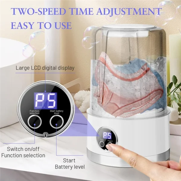 Rechargeable underwear washing machine.